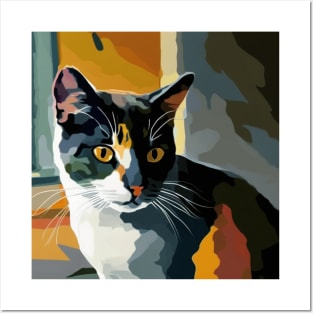 Oil Painting of Calico Cat Posters and Art